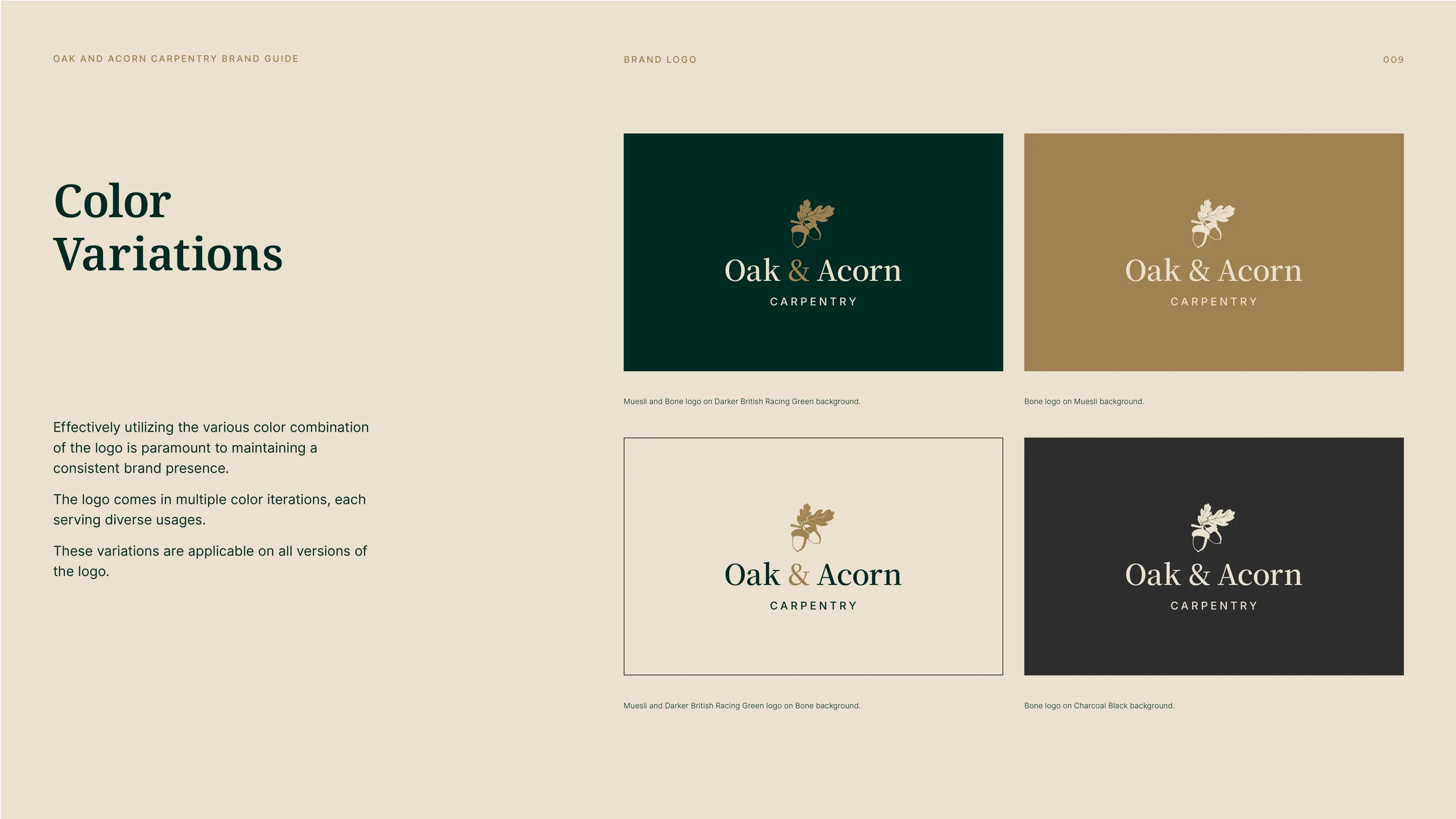 Oak and Acorn Carpentry brand identity 5